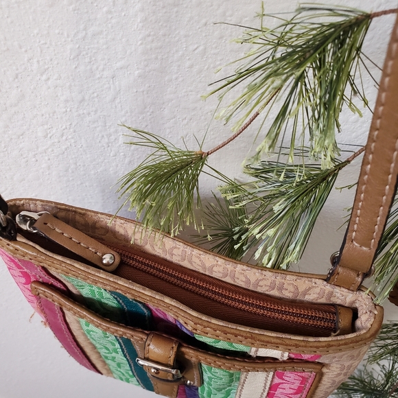 VINTAGE Fossil Multicolored Striped Crossbody Bag - Picture 6 of 13